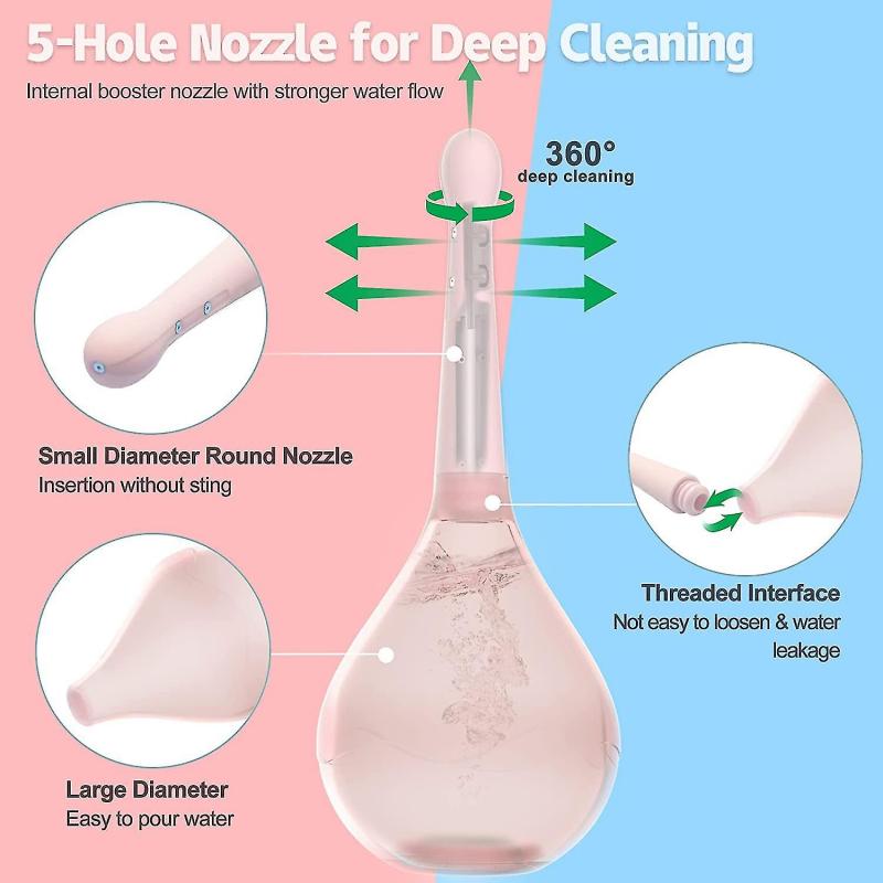Anal Douche Enema Bulb,backflow Prevention, Silicone Enema Bulb With 5 Shower Holes Butt Shower Irrigator For Women Men