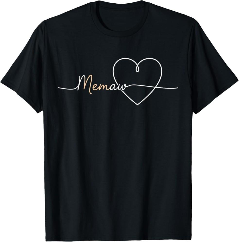 

Grandparent Memaw Heart Script Memaw Mother#039;s Day Classic TShirt Unisex T-Shirt M