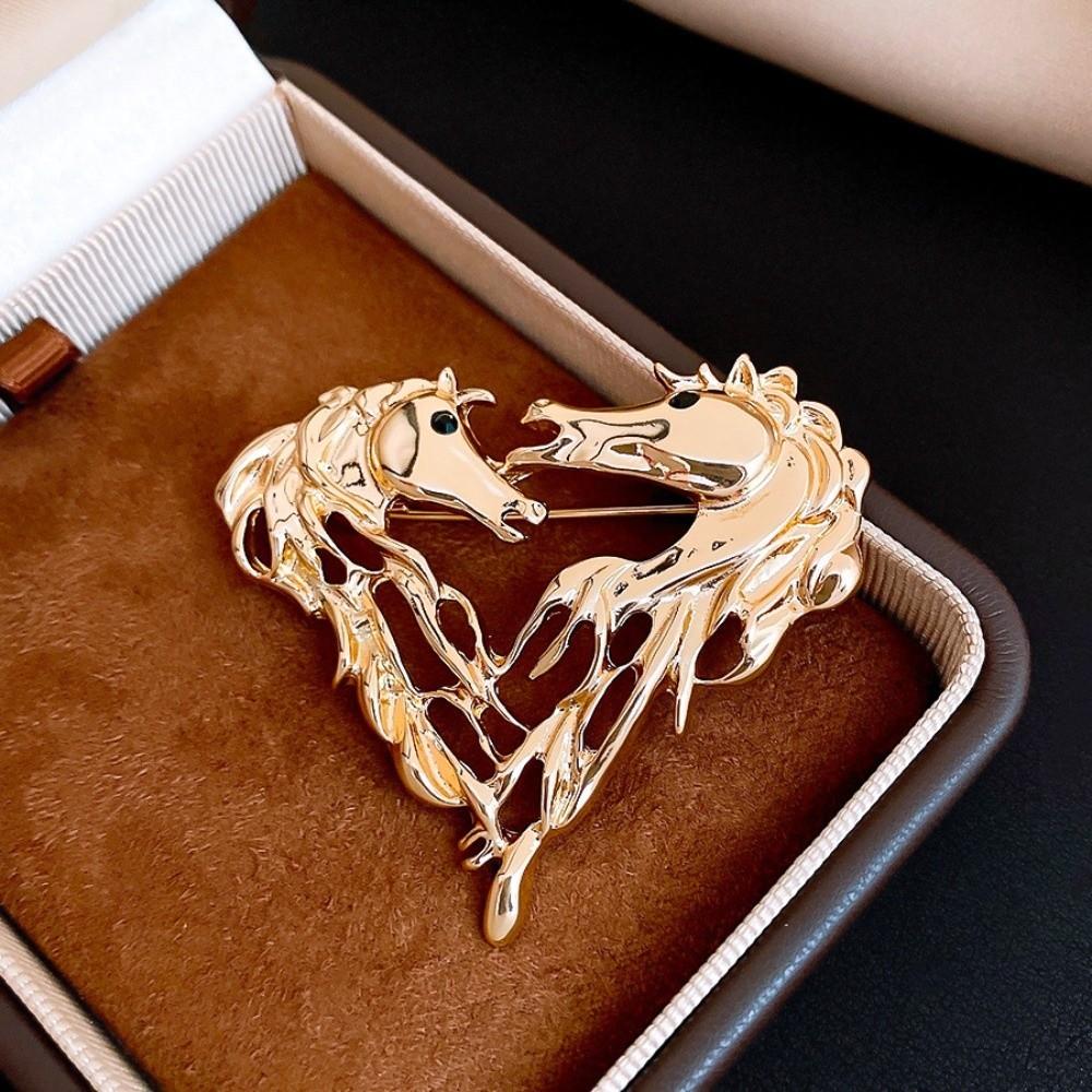 Zink Zinklegering Ihålig Djurkrets Hästhuvud Brosch Häståret Metall Ponny Märke Nål Djurkrets Djur Pins Man