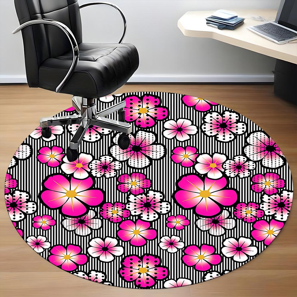 

1pc Floral Pattern Chair Carpet for Office, Non-slip, Soft and Durable Office Rug for Interior Decoration, Perfect for Office yy260313044 80cm by 80cm