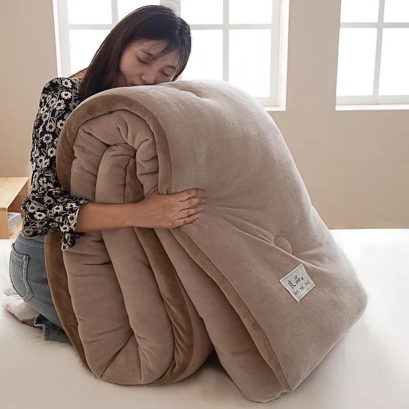 New Thickened Warm Double-sided Milk Fleece Single Double Winter Quilt Core Skin-friendly Warm Not Sultry