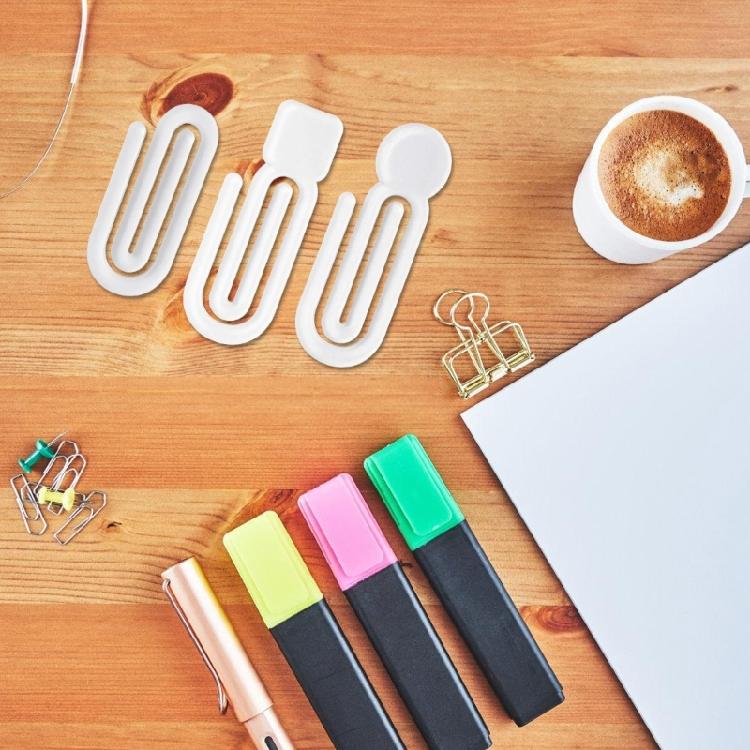 Creative Acrylic Paper Clips, Set Of 100 Multifunctional Book Sealing Clip Office School Document Craft Accessories