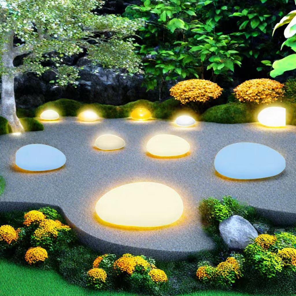 Solar LED Pebble Stone Light Outdoor Waterproof Lawn Lamp Garden Decoration Light Courtyard Pathway Night Light for Villa Landsc