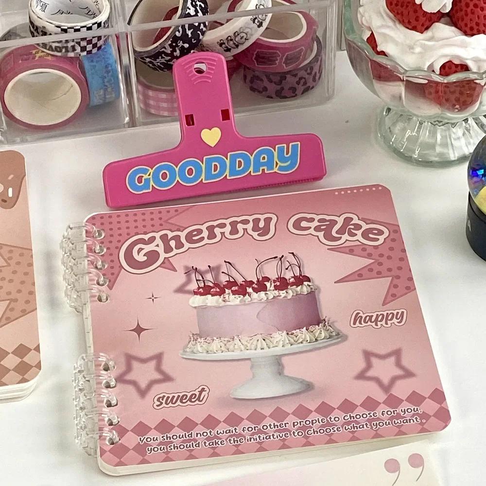 

Милый мультяшный блокнот с тортом, розовый кофейный десерт, серия, скрапбукинг, журнал, милый пустой блокнот с горизонтальной линией внутри страницы