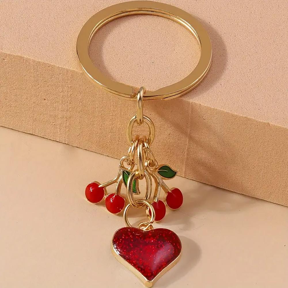 Fresh Fruit Keychain Simple Love Cherry Bag Pendant Fashion Key Accessories Couple Family Keychain Pendant