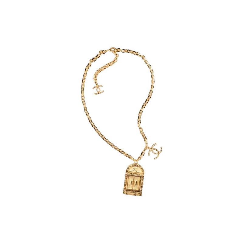 

CHANEL Classic Double C Door Opening Necklace Gold золотий