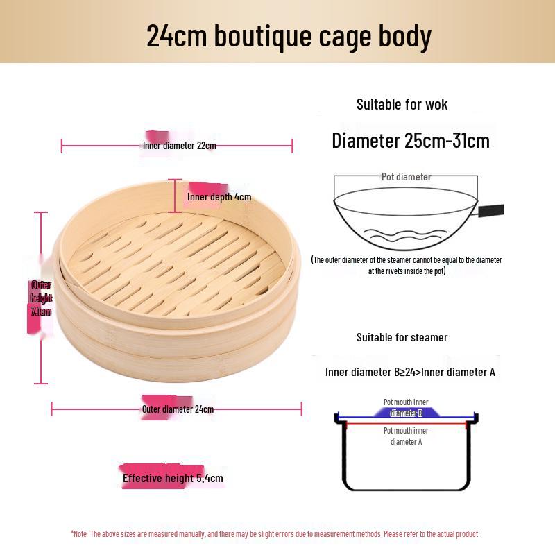 Mini Bamboo Xiao Long Bao Steamer with Steaming Grid for Dumplings