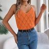 Women Sleeveless V Neck Tees Solid Color T Shirt Ladies Tee Shirt Street Knitwear Wear Top