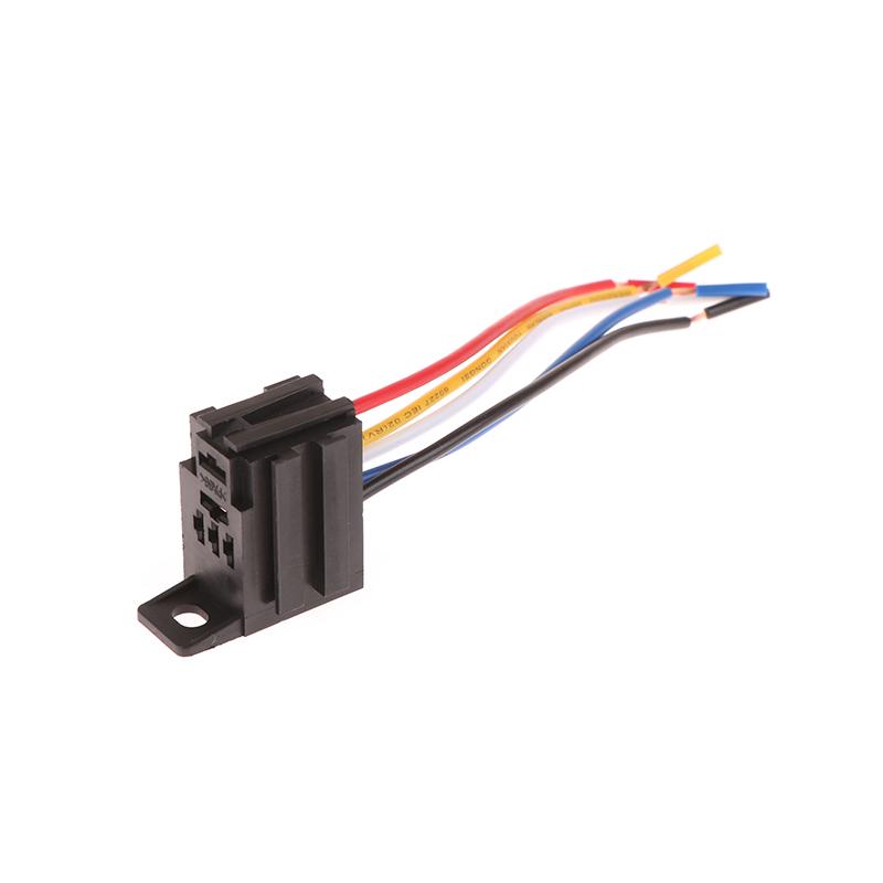 4 Pin/5 Pin 30A 12V/24V Automotive Violet Relay Socket With Wire With Terminal Automotive Control Device Auto Car Relay Relays 5
