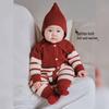 Fashionable Autumn/Winter Striped Knitted Romper for One-Year-Olds