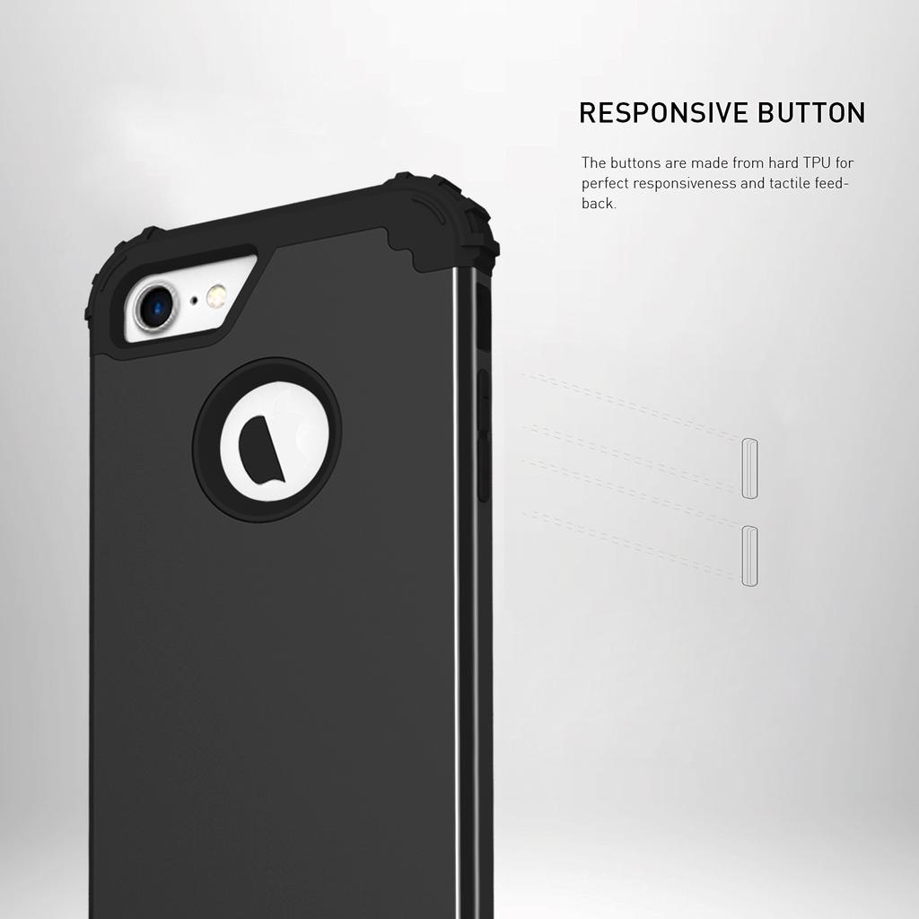 3 in 1 Heavy Rugged Armor Shockproof Phone Case For iPhone 7 8 Plus Soft TPU Silicone Hard Plastic Protective Back Cover