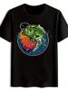 Fishing Graphic T-shirt - Vibrant Leaping Fish & Ocean Waves Print