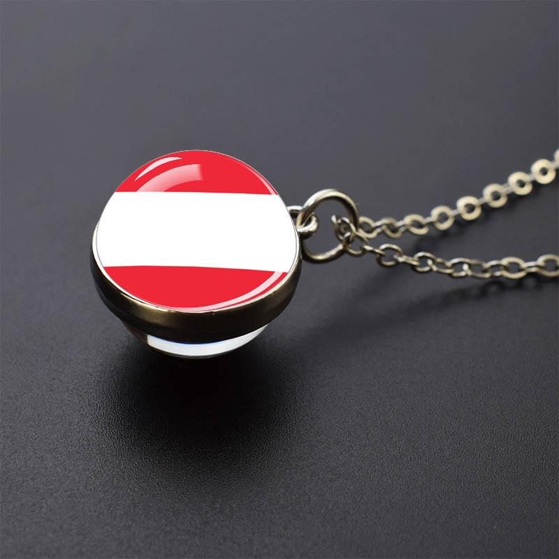 Countries Flag Glass Ball Necklace Russia France Spain UK Italy Poland Ukraine Flag Pendant Necklace Travel Gift