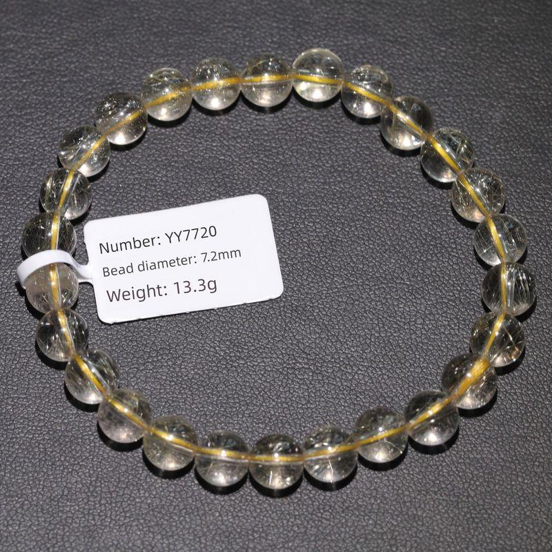 

Одна вещь одна картинка Бразилия Натуральный Орнамент Золотистый Рутиловый Кварц Браслет YY7720