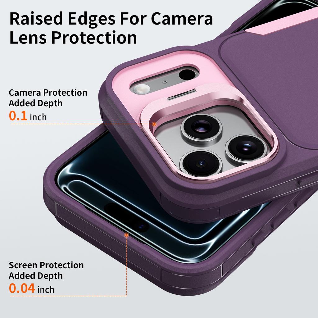 Heavy Duty Alloy Lens Holder Case for iPhone 17 ProMax 16 15 14 Plus 13 12 Air 17e Matte Anti-fingerprint Impact Resistant Cover