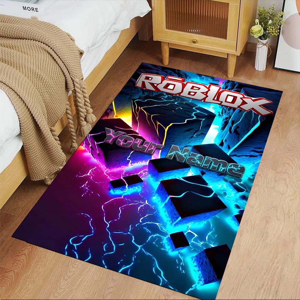 Roblox Customize Text Floor Rug Office Rug Design for Foyer Hallway Decorate Room Playrooms Antislip Carpet Anime Office Decor