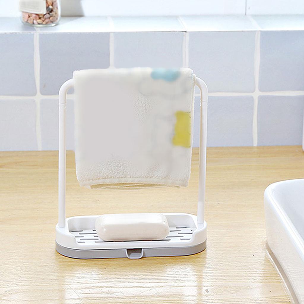 Küchenspüle Schwammhalter Mehrzweck Küchenlappenständer Schwammhalter mit Spültuch-Trockenständer für Küchenarbeitsplatte