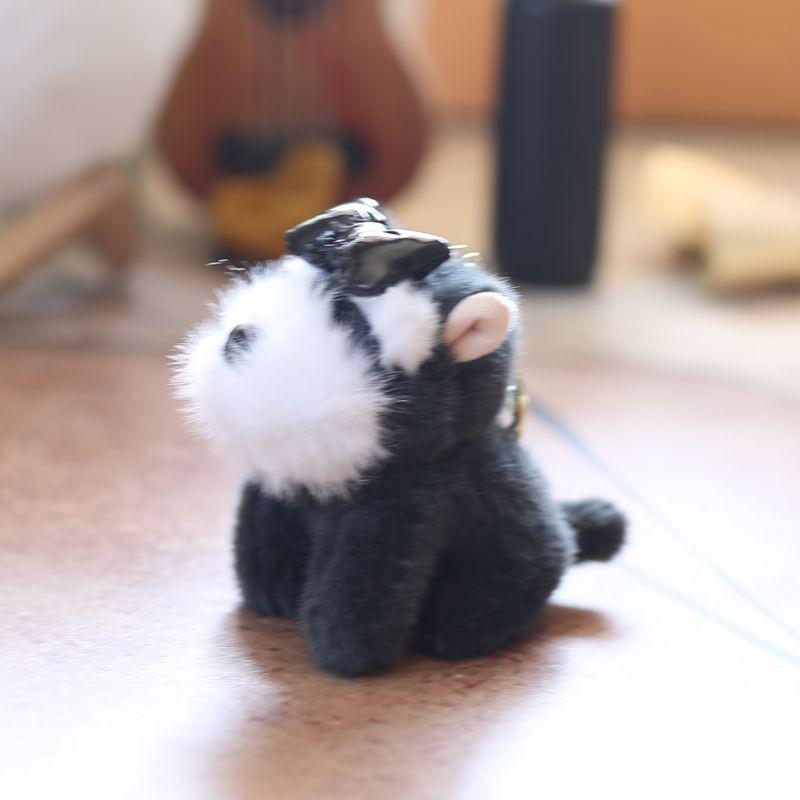 Keychain Dog Schnauzer Plush Doll Super Soft Pp Cotton Stuffed Toy Kids Decor