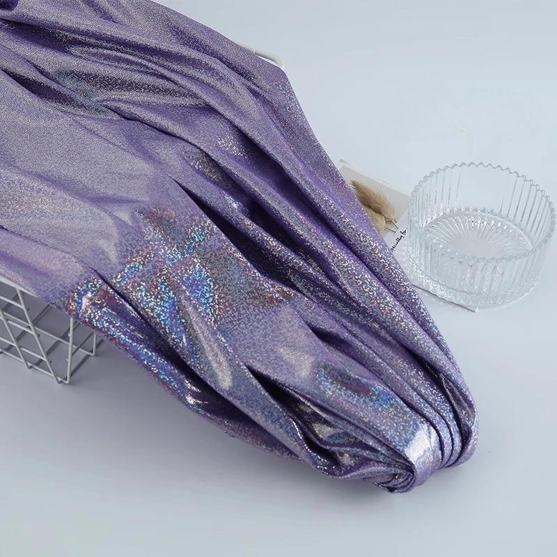 100x150cm Polyester Glitter Laser Fabric Iridescent Holographic Wedding Party Background Doll Clothing Decor Material DIY