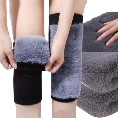 1 Pair Winter Warm Knee Pads Rabbit Fur Leg Area Warmers Women Men Cold Leg Arthritis Kneepad Sports Cycling Skiiing Leg Area Protector