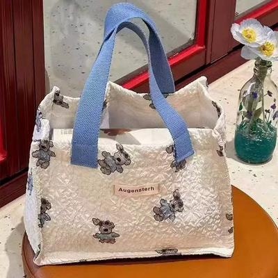 Flower Lunch Box Bag High Value Handbag Student Convenient Bag Lunch Bag Box Hand Bag Lunch All-Match