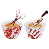 24/48Pcs Halloween Cupcake Topper Wrappers Bloody Knife Scissors Cake Decoration Halloween Birthday Party Supplies Baking Tools