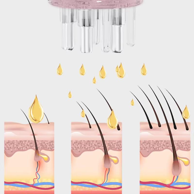 Six Needles Scalp Applicator Liquid Comb Hair Roots Medicine Comb Hair For Hair Growth Serum Oil Nourish Guiding Massager