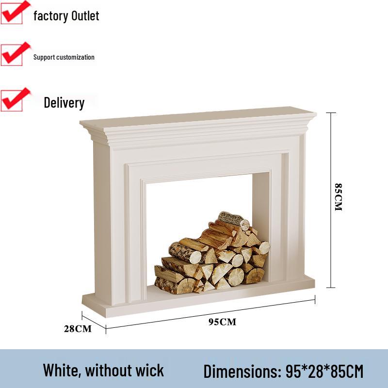 European-Style Customizable Decorative Fireplace Cabinet with Electronic Flame Insert