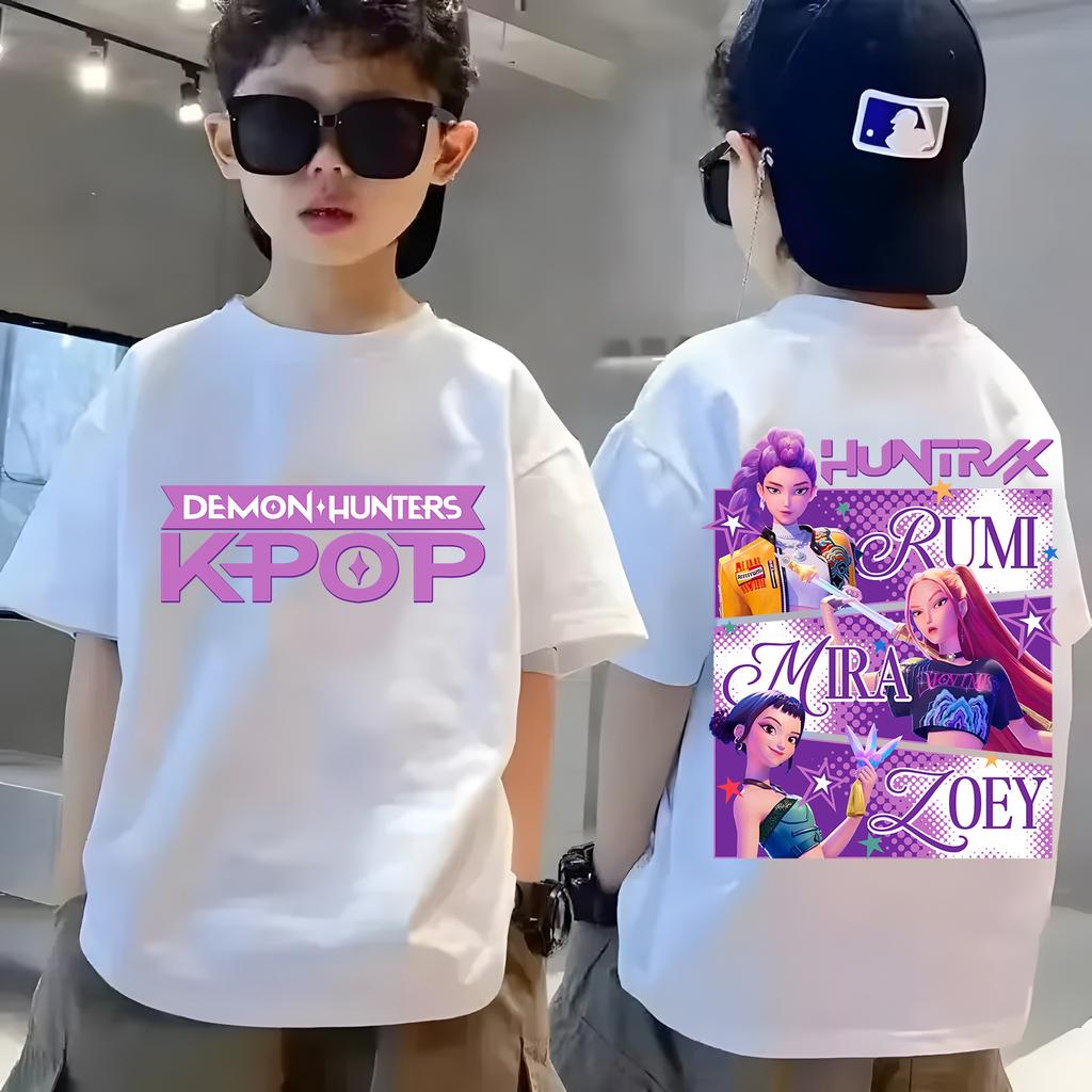 Fashion Printed Pattern Crew Neck Short Sleeve Casual Loose T-Shirts Boys Comfortable