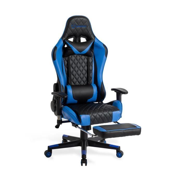 Chaise gamer - Foxsport - Ergonomique - Repose-pieds télescopique - Réglable en hauteur - Accoudoirs réglables
