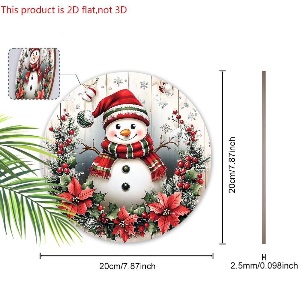 Cartello di Legno di Natale con Adorabile Pupazzo di Neve - Cartello Navidad per Porta d'Ingresso, Decorazione da Appendere a Parete - Decorazione Natalizia Ideale