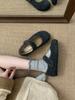 New Fluffy Shoes for Women's Outer Wear 2 Winter Shallow Mouth Warm and Velvet Word Mary