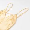 Women Summer Yellow Stain V Neck Sling Dress Elegant Sleeveless Loose Maxi Robes 2025 New Ladies Party Holiday Dresses