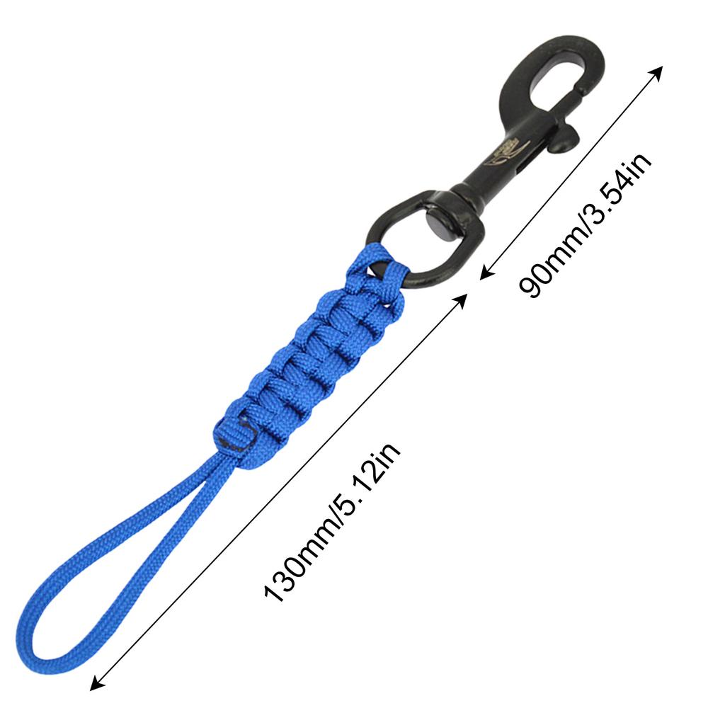 Snap Hook Clip With Rope Portable Diving Ended Bolts Snap Buckle Underwater Safety Rope Practical Metal Clip Hook Diving Swivel сапфировый