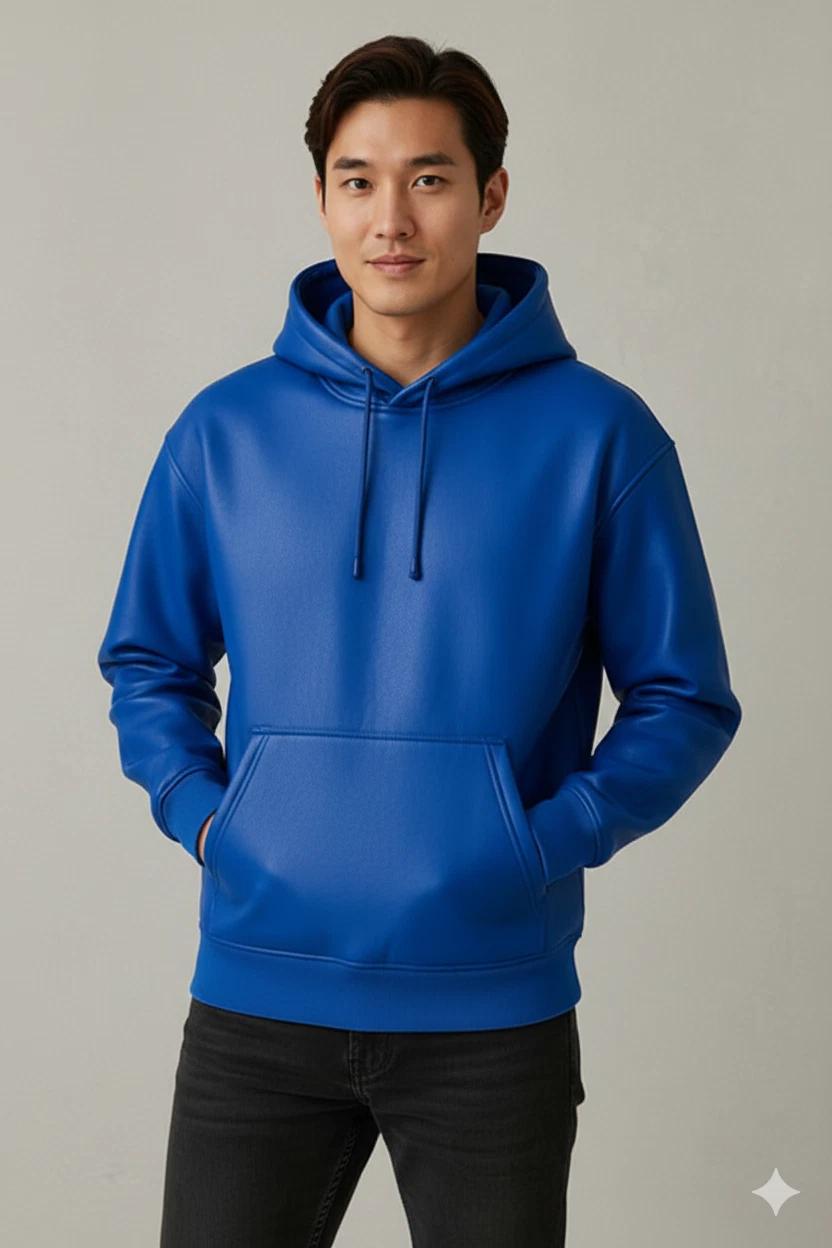 

Ручная работа Классическая мужская синяя толстовка-куртка Натуральная овечья кожа Вечеринка Байкер S синий