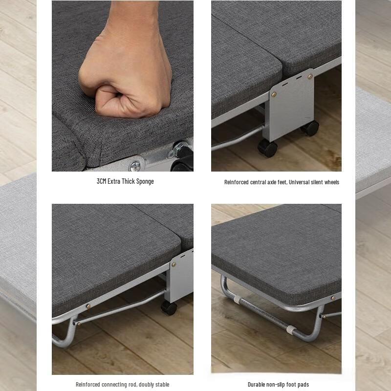 JINGRUIXIANG 3-Fold Hard Board Portable Folding Bed