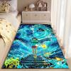 Area Rug, Spirited Away Haku Dragon Blue Waves Chihiro Lantern Night Print, Playroom Decor, Non-Slip Mat