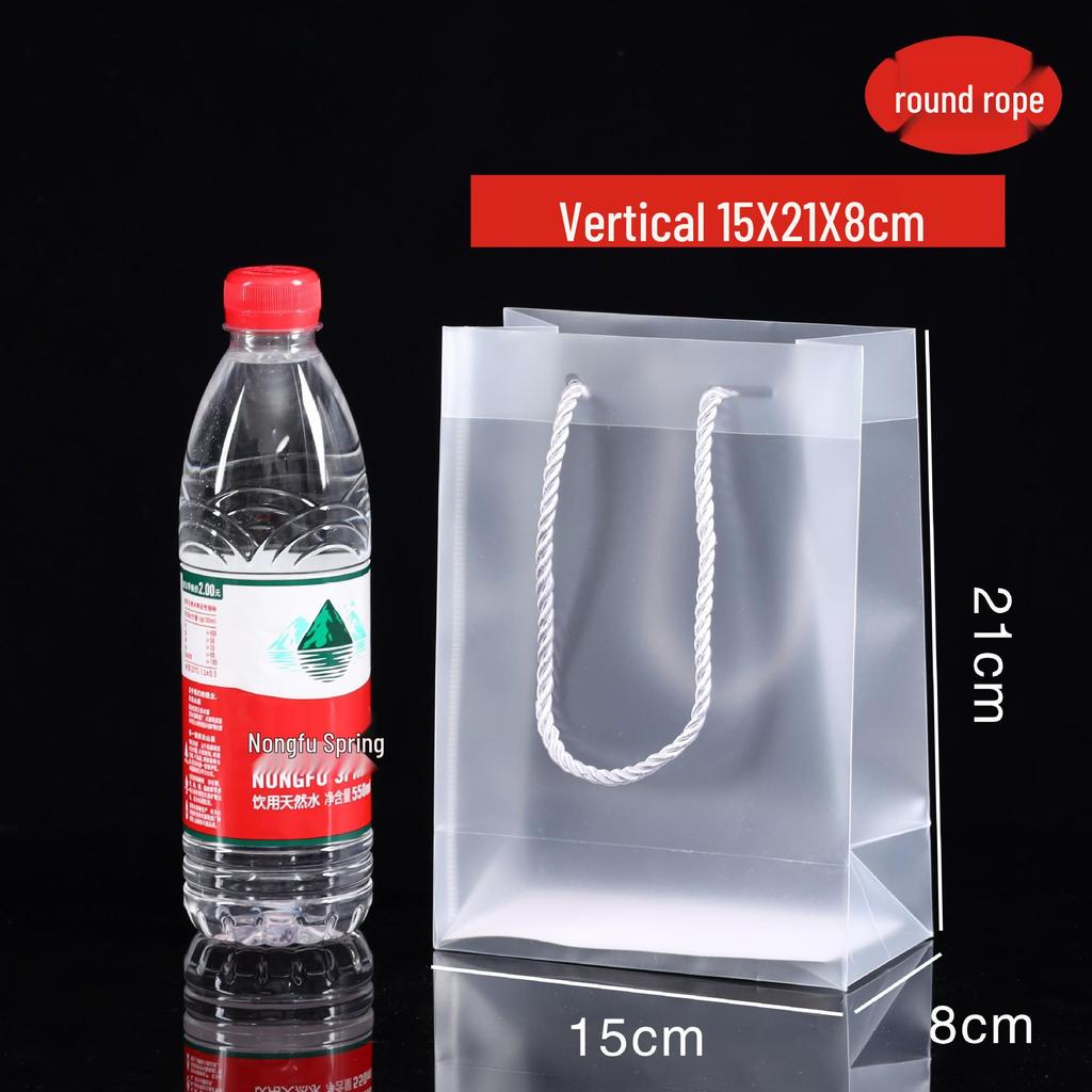 In Stock PVC Transparent Tote Bag, Frosted PP Plastic Gift/Souvenir Packaging, Wedding Candy Bag