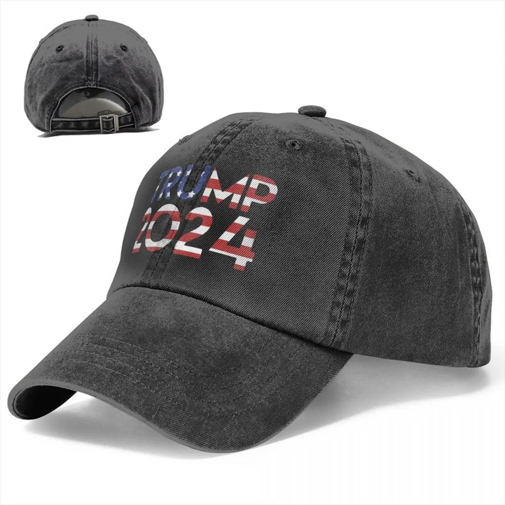 Trump 2024 US Presidential Election Baseball Caps Vintage Distressed Washed Headwear for Hats Cap