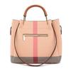 European and American Popular Large Capacity Tote Bag Spring New Fashion Pink Grid Women's Bucket Bag High Grade Texture PU Leather Ladies Handbags