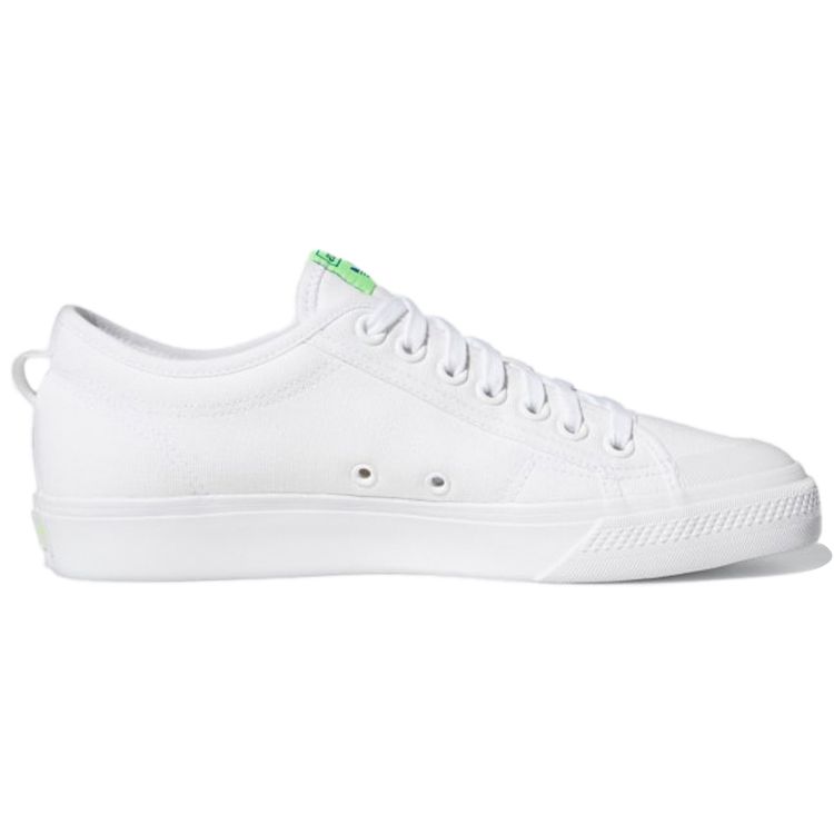 Adidas Nizza Trefoil White Signal Green Unisex Sneakers Footwear-White FX8354