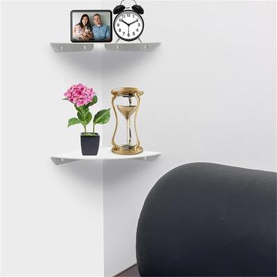 Étagère d'angle flottante murale acrylique étagère simple support mural étagère de rangement suspendue pour cuisine, salle de bain, chambre 2 pièces