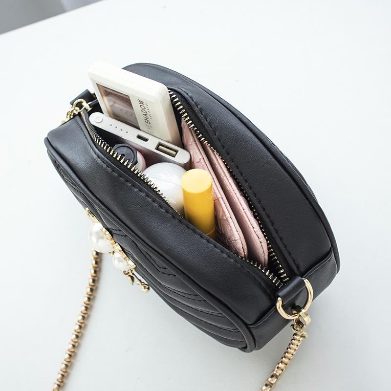 Guangzhou Women's Bag Summer New Fashion Diamond Small Round Bag Shoulder Messenger Bag Chain Women's Bag