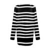 Women's Fashionable Casual Long-Sleeved Striped Print V-Neck Mid-Length Top