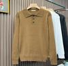 Men's Korean Striped V-Neck Knit Sweater - Autumn/Winter Loose Fit Long Sleeve Pullover