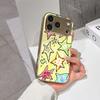 Lucky Start Phone Case For iPhone 17 16 15 14 13 12 11 Pro Max 16E Gold Electroplated Glass Shell  Cute Doodle Stars Cover