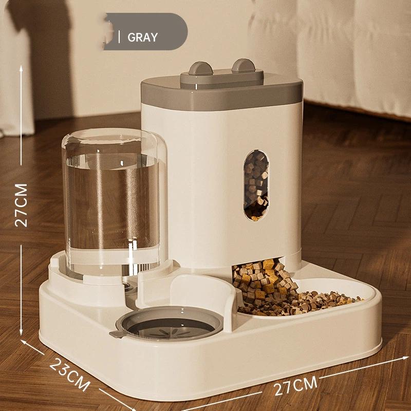 New Automatic Cat & Dog Feeder with Water Fountain - 2-in-1 Smart Pet Bowl with Timer and Non-Slip Design for Food and Water Dispensing