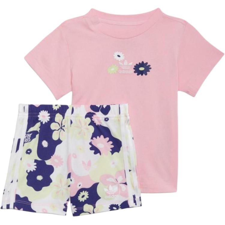 Adidas Originals Kids Matching Sets Pink/White/Pink/Lemon Green/Indigo Infant And Toddler HC1949 62