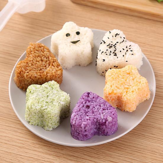 1 Sada Formiček na Rýžové Koule Zdravé a Bezpečné Tvar Květiny Tvary Srdce Průhledné Nepřilnavé Výroba Rýžových Koulí Lehké Potravinářské Formičky na Rýži Kuchyň