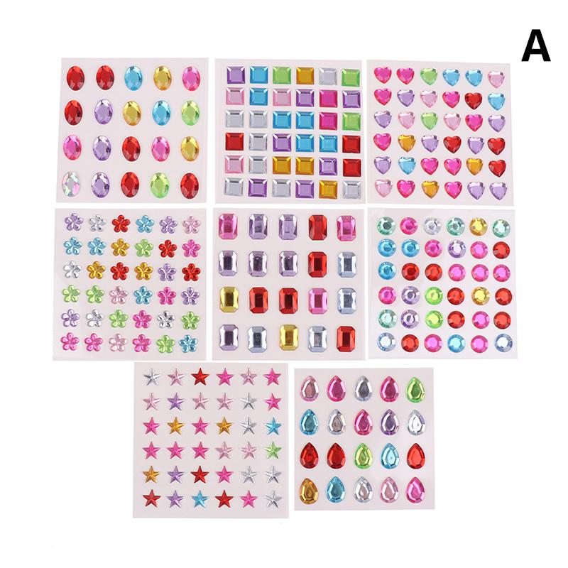 

3D Gem Acrylic Stickers Diy Phone Album Decoration Self Adhesive Jewel Crafts Sparkly Stickers Girls Gifts